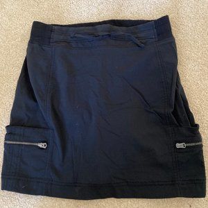 Athleta Black Skort Zipper Pockets Drawstring